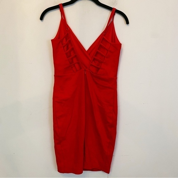 LULUS red v neck mini dress - Picture 2 of 4